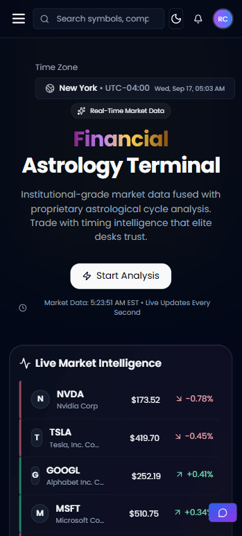 Financial Astrology Terminal